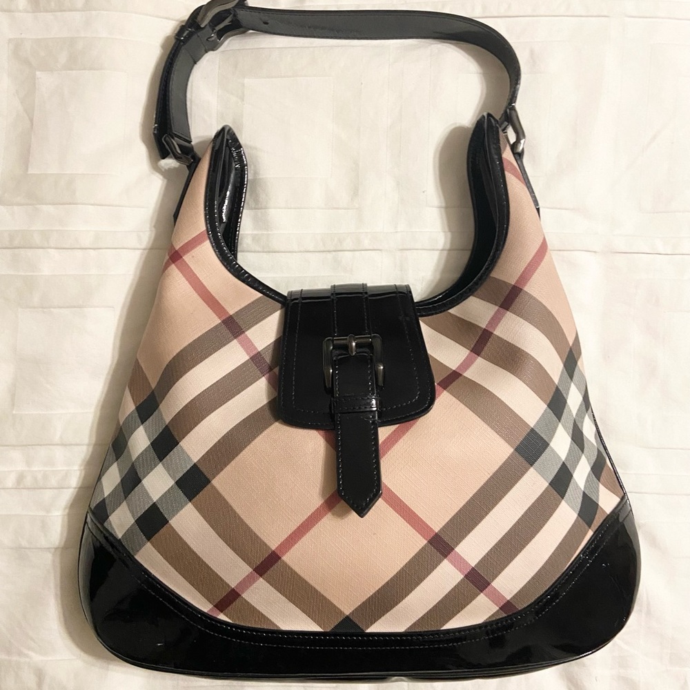 Burberry PVC and Patent Leather Brooke Hobo bag